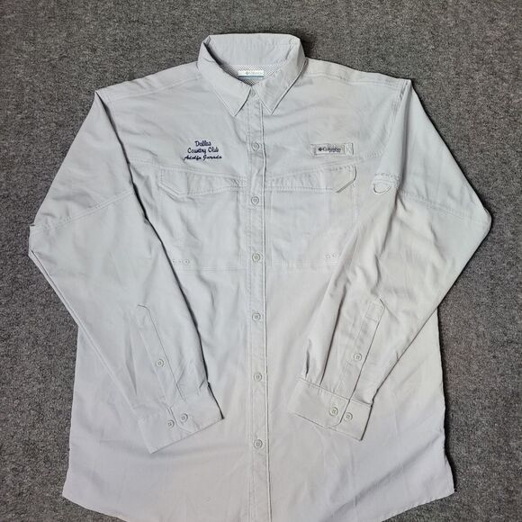 Columbia PFG Shirt Mens Size LSolid White Nylon Vented Fishing Outdoors - Picture 1 of 15